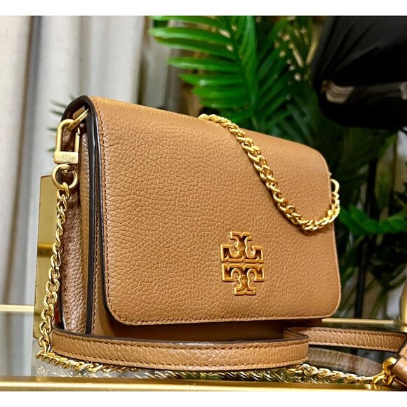 ✺✺ AUTHENTIC TORY BURCH CAMEL BROWN BRITTEN SHOULDER BAG/CROSSBODY ✺✺ - Picture 6 of 11